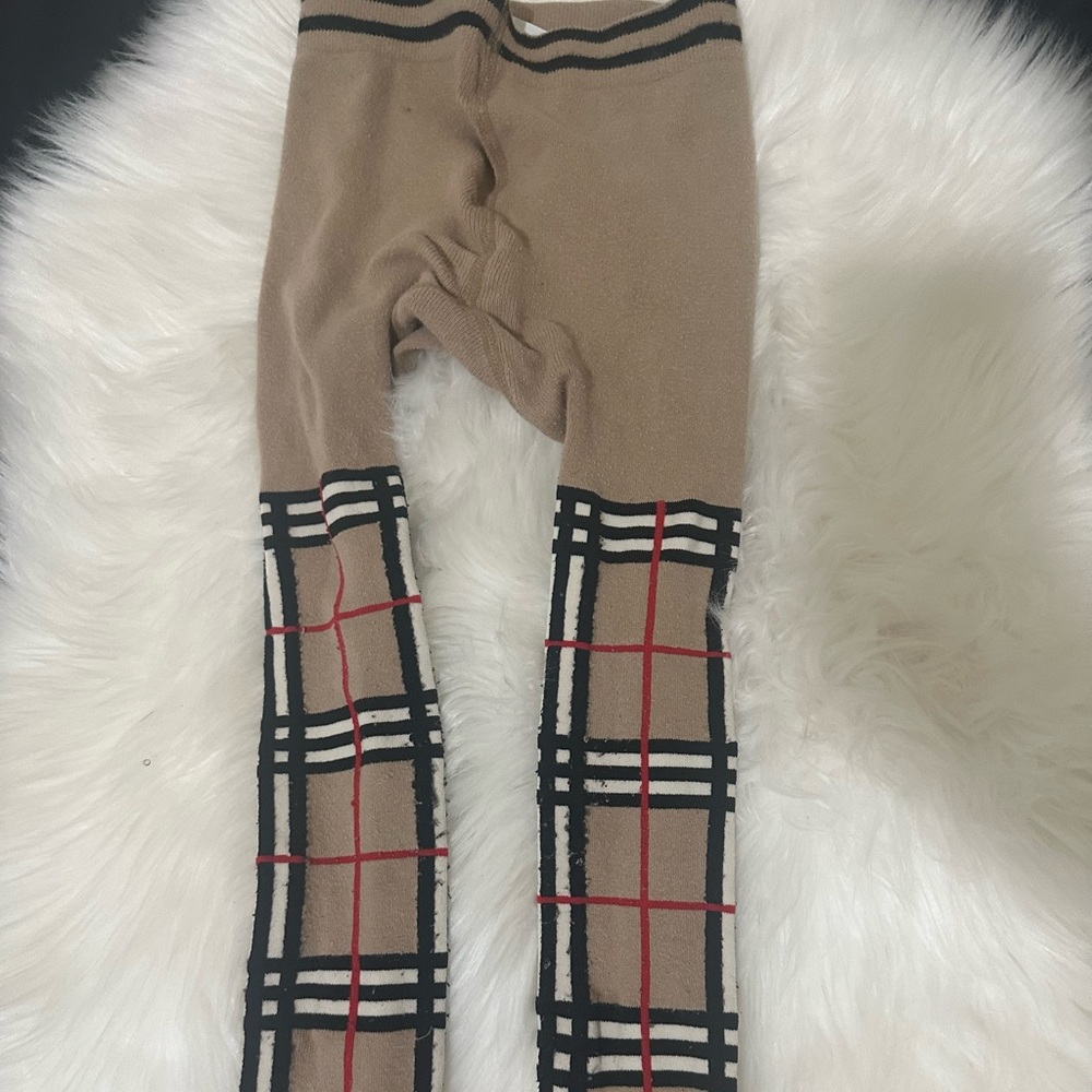 Burberry Check Intarsia Cotton Blend Tights